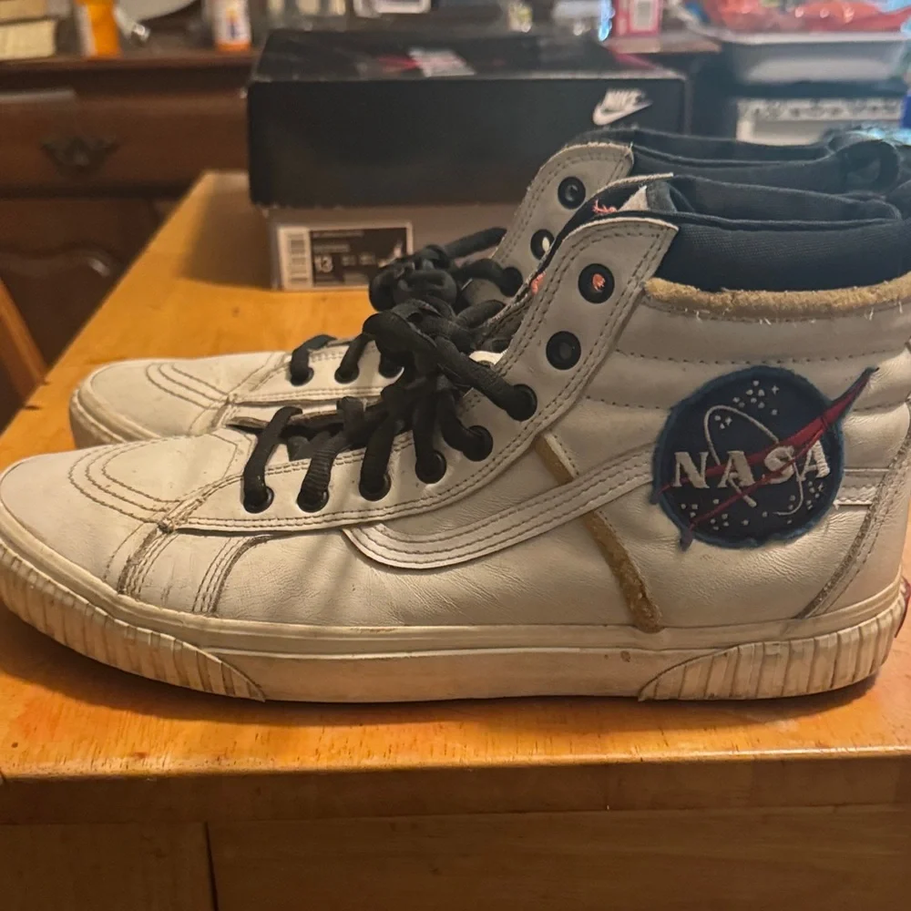 Vans White and Black NASA High-Top Sneakers plus 2 vans low tops as a bonus! - Picture 1 of 5